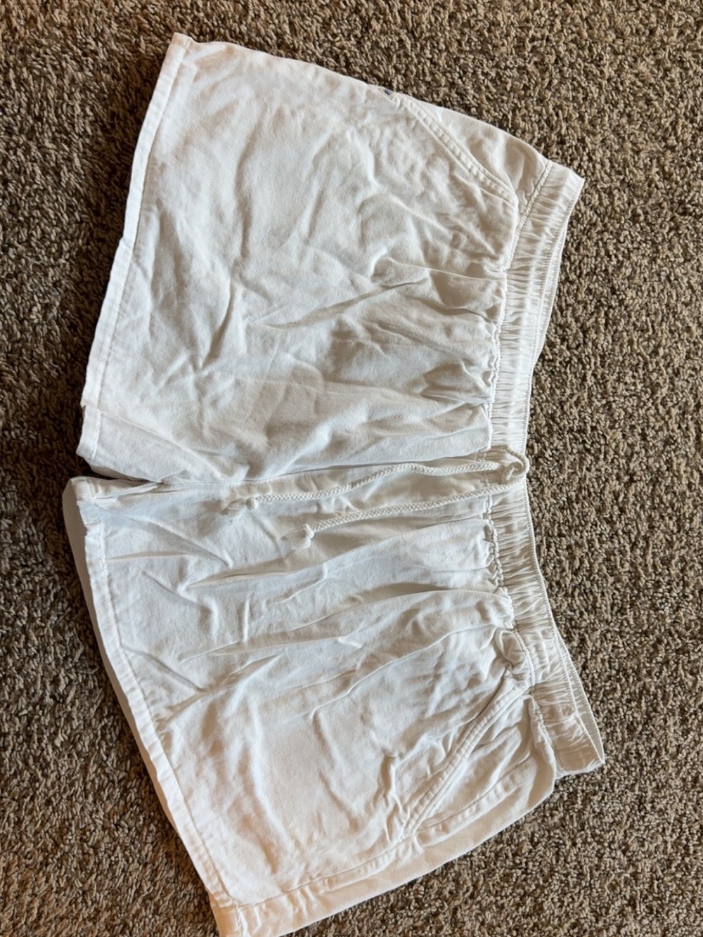 Simply Southern White Elastic-Waist Cotton Athletic Shorts